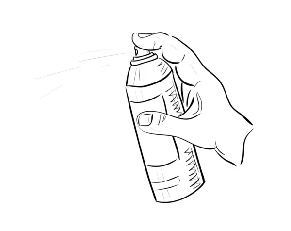 Mão de homem com lata de aerossol — Fotografia de Stock