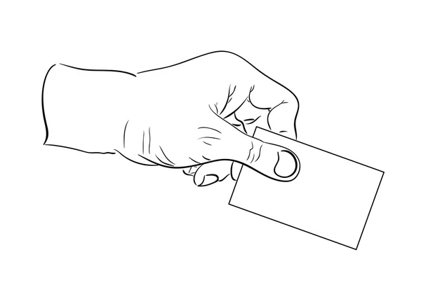 La main de l'homme tenant carte de visite — Image vectorielle