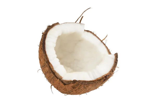 Verse kokosnoot en kokosnoot schelpen — Stockfoto