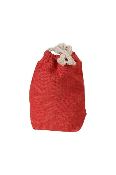 Red decorative rag bag — Stock Photo, Image