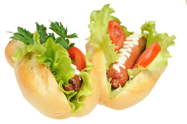 Deux hot-dog savoureux et délicieux — Photo