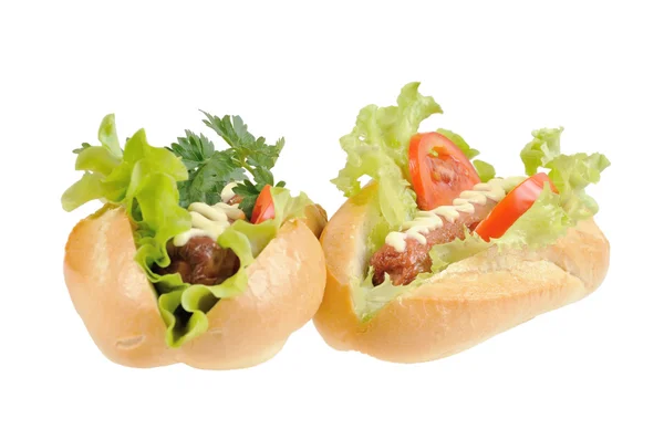 Két ízletes és finom hotdog — Stock Fotó