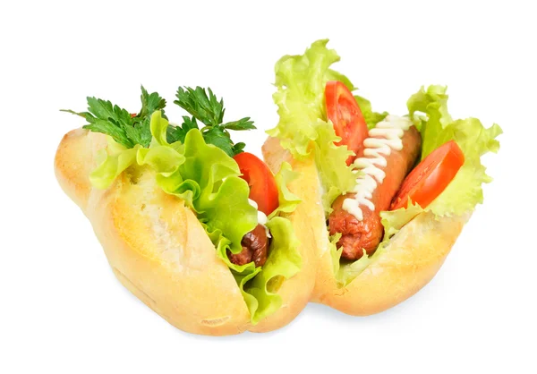 Twee smakelijke en heerlijke hotdog — Stockfoto