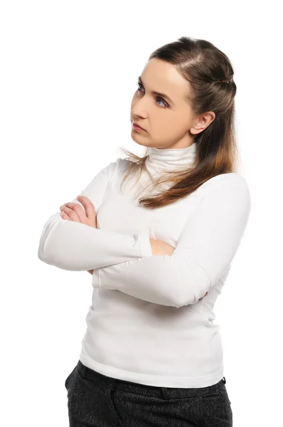 Woman crossed arms — Stock Photo, Image