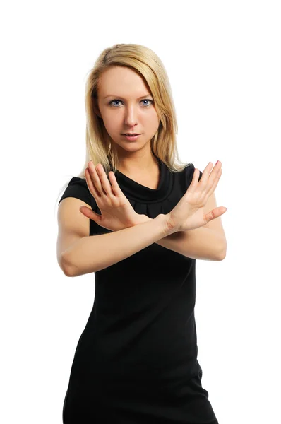 Woman with crossed arms — Stock Photo, Image