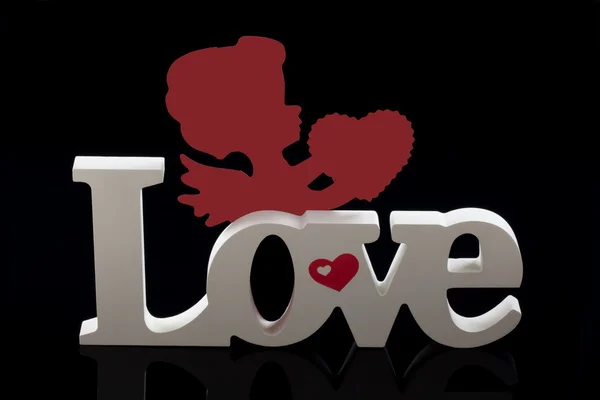Valentine Cherub with Heart — Stock Photo, Image