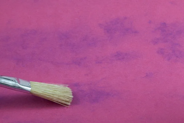 Paint Brush on Art Paper — Stock Photo, Image
