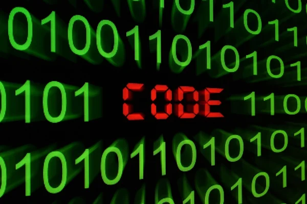 Código del programa en un monitor — Foto de Stock