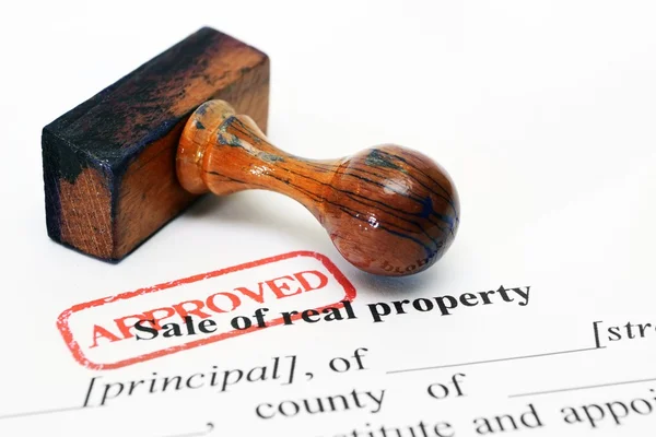 Försäljning av egendom form — Stockfoto