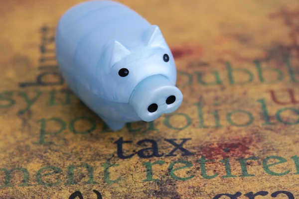 Steuer- und Sparschwein-Konzept — Stockfoto