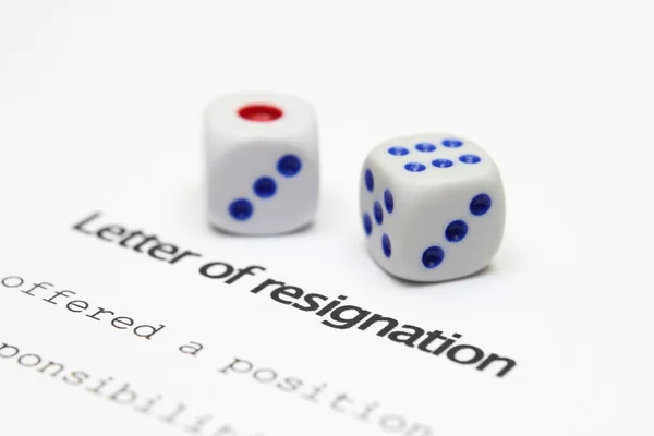 Letter of resignation — Stock Photo, Image