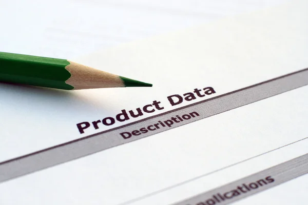 Product data — Stock Photo, Image