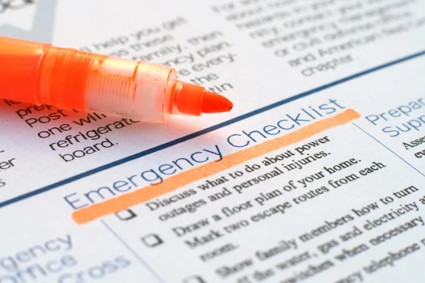 Emergency checklist — Stock Photo, Image