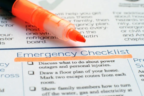 stock image Emergency checklist