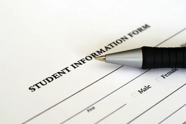 Studentský informační formulář — Stock fotografie