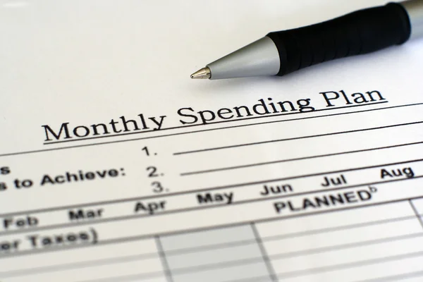 Monatlicher Ausgabenplan — Stockfoto