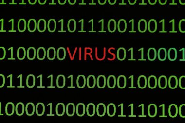 Virus on binary data clipart