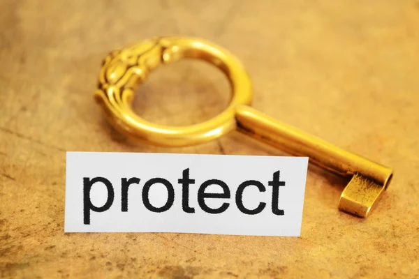 Protect and key concept — Stock Photo, Image