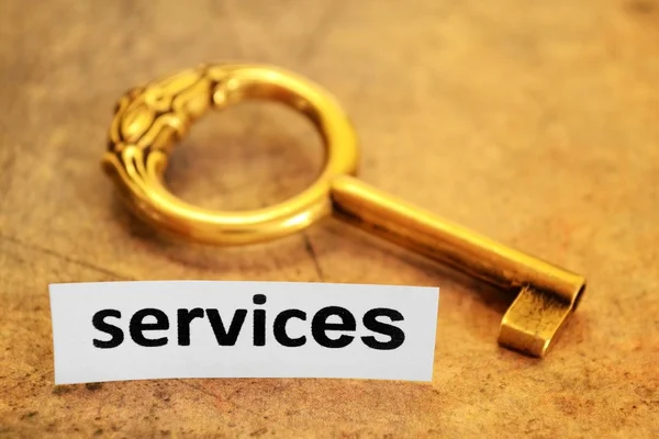 Dienstleistungen und Schlüsselkonzept — Stockfoto