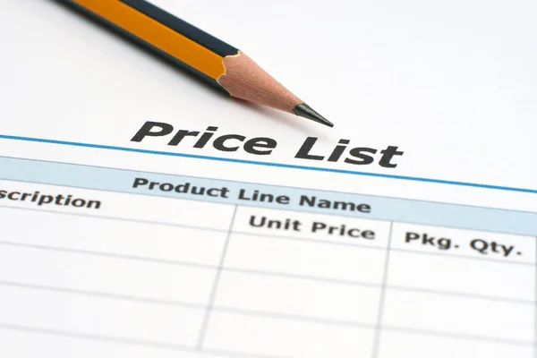 Lista de preços — Fotografia de Stock