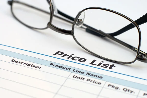 Price list — Stock Photo, Image