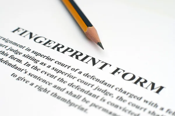 Fingerprint form — Stock Photo, Image