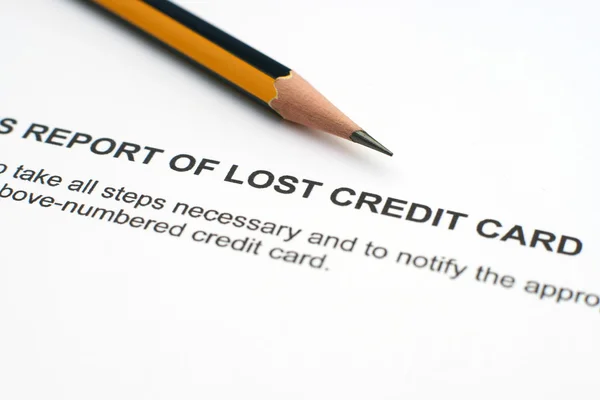 Relatório de perda de cartão de crédito — Fotografia de Stock