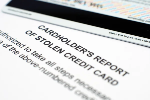 失われたクレジット カードの報告 — ストック写真