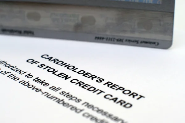 失われたクレジット カードの報告 — ストック写真