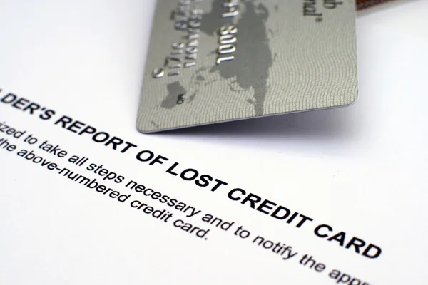Verslag van verloren credit card — Stockfoto