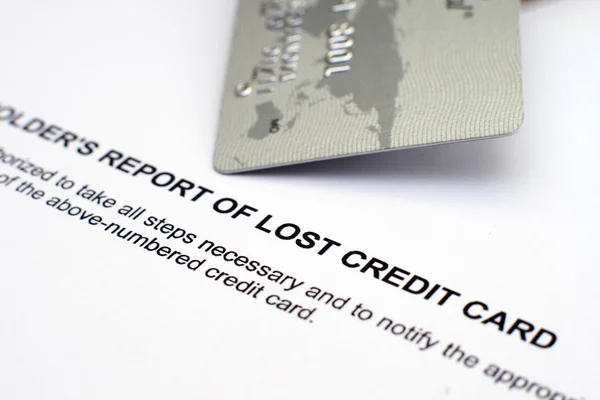 Betänkande av förlorade kreditkort — Stockfoto