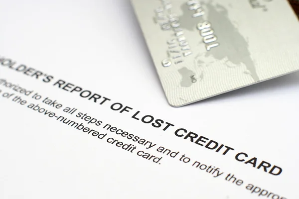 Отчет о потерянной кредитной карте — стоковое фото