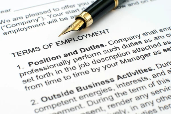 Employment contract — Stock Photo, Image