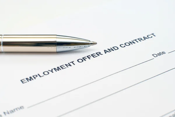 Employment contract — Stock Photo, Image