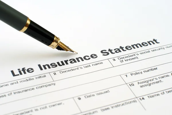 Declaração de seguro de vida — Fotografia de Stock