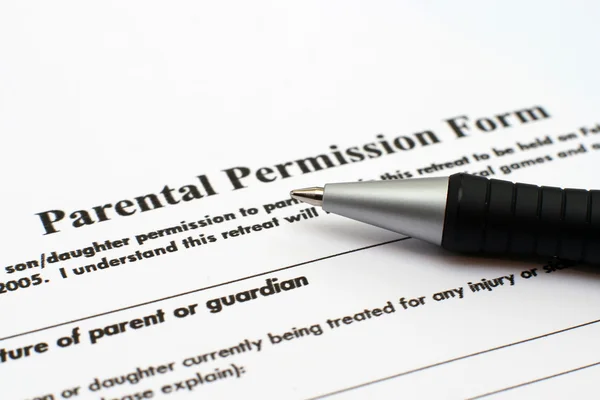 Formulario de permiso parental — Foto de Stock
