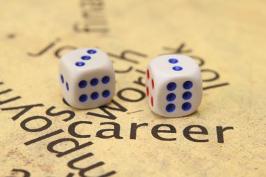 Career and dice concept clipart