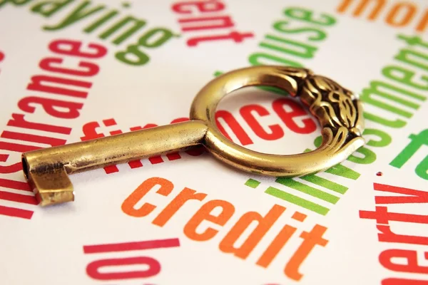 Koncepcja kredyt i klucz — Zdjęcie stockowe