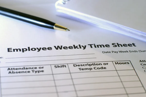 Employee time sheet — Stock Photo, Image
