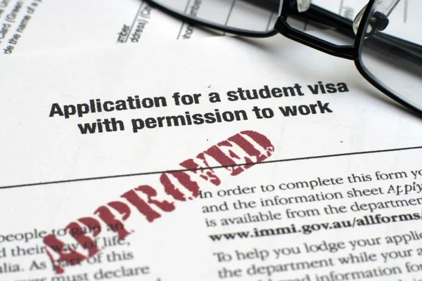Alkalmazás-student Visa — Stock Fotó