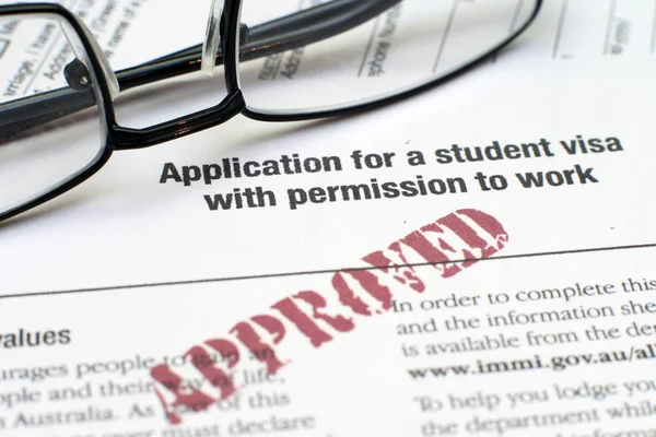 Application for student visa — Stock Photo, Image