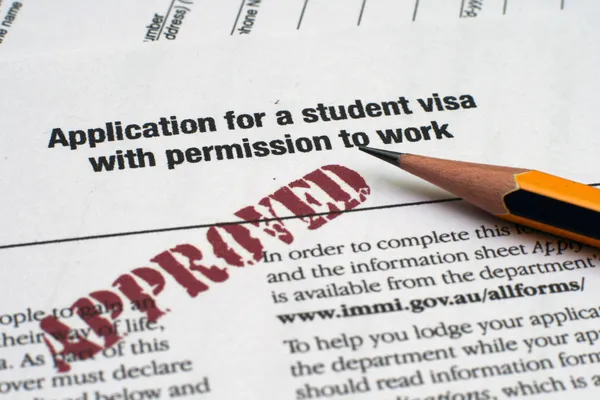 Žádost o studentské vízum — Stock fotografie