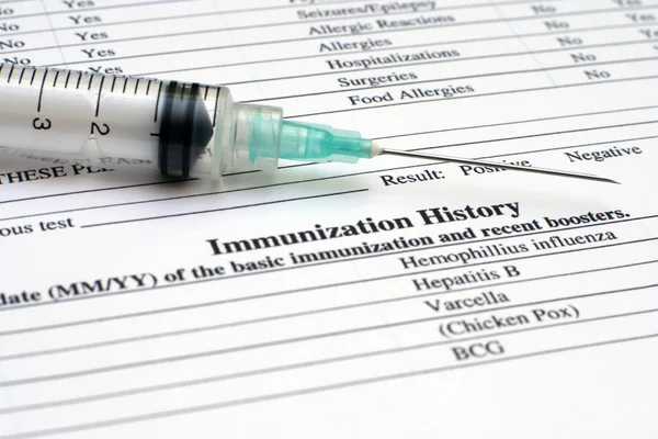 Storia di immunizzazione — Foto Stock