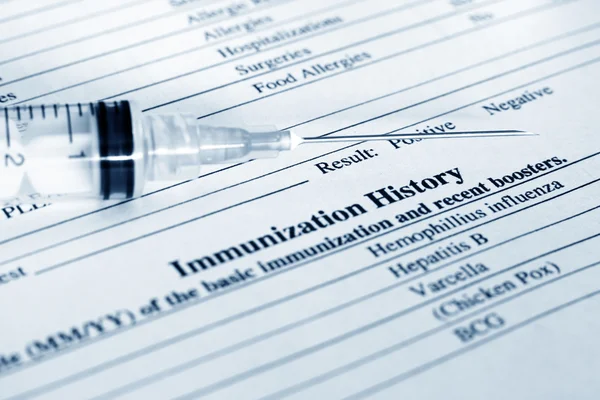 Storia di immunizzazione — Foto Stock