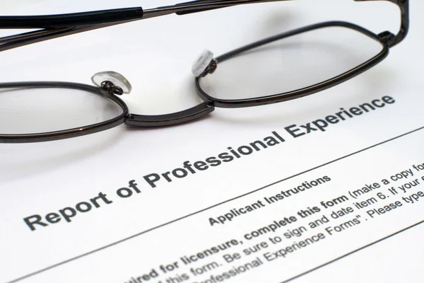 Professional experience form — Stock Photo, Image