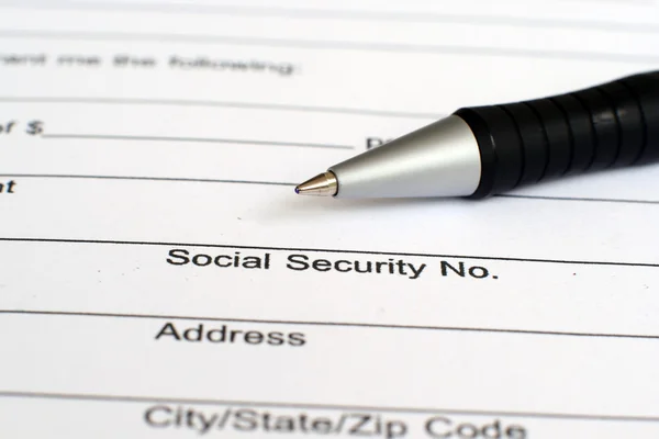 Formulário de segurança social — Fotografia de Stock