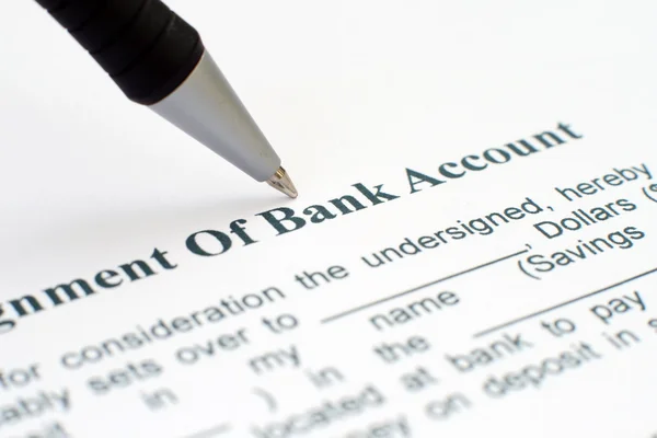 Bank account form — Stock Photo, Image