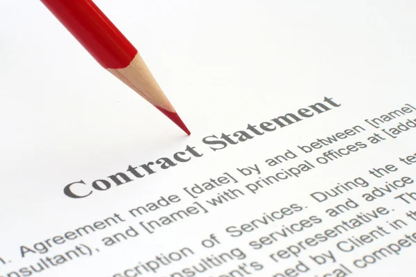 Declaração de contrato — Fotografia de Stock
