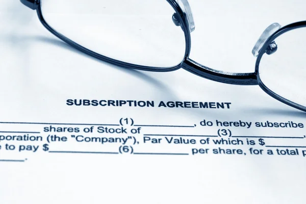 Subscription agreement — Stock Photo, Image