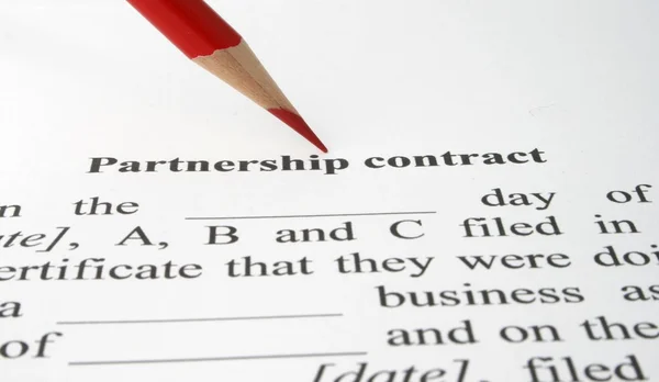Contrato de parceria — Fotografia de Stock